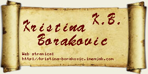 Kristina Boraković vizit kartica